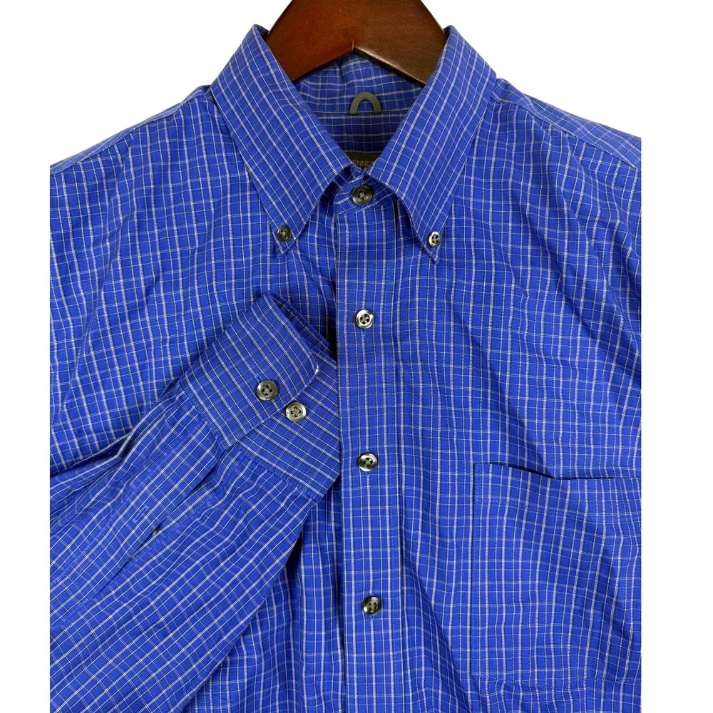 Kenneth Cole‎ Reaction Mens Blue Plaid Long Sleeve Button Down Shirt